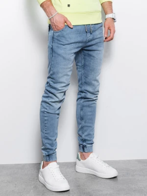 Spodnie męskie jeansowe joggery - jasnoniebieskie - Rozmiar: M Ombre Clothing