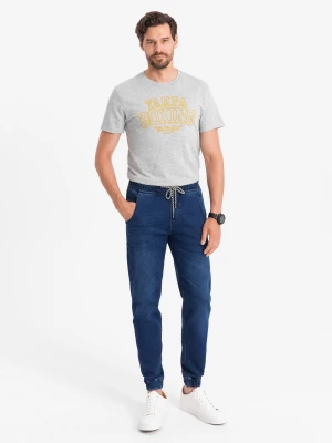 Spodnie męskie jeansowe joggery - niebieskie OM-PADJ-0106
 -                                    L