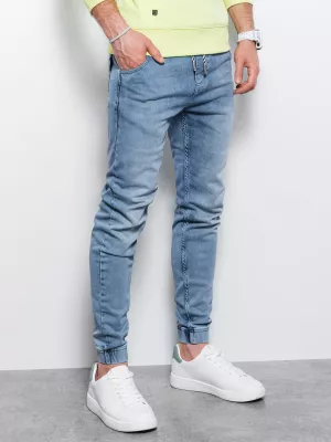 Spodnie męskie jeansowe joggery - jasnoniebieskie P907
 -                                    XL