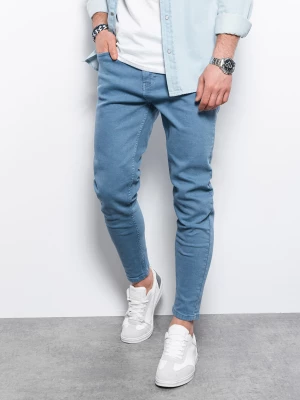 Spodnie męskie jeansowe bez przetarć SLIM FIT - niebieskie V3 OM-PADP-0148
 -                                    L