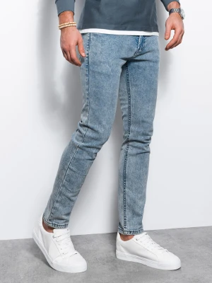 Spodnie męskie jeansowe SKINNY FIT - jasnoniebieskie V2 Ombre Clothing