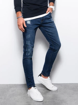 Spodnie męskie jeansowe SKINNY FIT - niebieskie P1060
 -                                    XXL Ombre