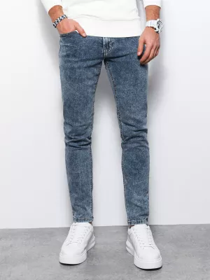Spodnie męskie jeansowe SKINNY FIT - niebieskie V5 P1062
 -                                    L
