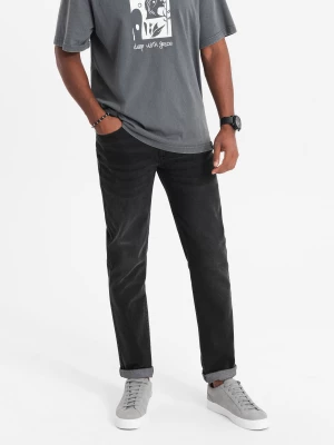 Spodnie męskie jeansowe STRAIGHT LEG - czarne V1 OM-PADP-0133
 -                                    XL