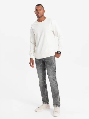 Spodnie męskie jeansowe STRAIGHT LEG - szare V4 - Rozmiar: XXL Ombre Clothing