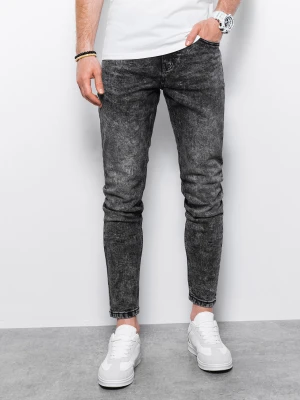 Spodnie męskie jeansowe z marmurkowym efektem SLIM FIT - czarne V1 P1022
 -                                    XL Ombre