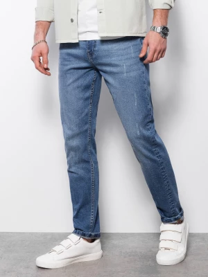 Spodnie męskie jeansowe z przetarciami REGULAR FIT - niebieskie V3 OM-PADP-0102
 -                                    L