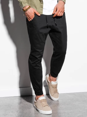 Spodnie męskie materiałowe JOGGERY - czarne V1 P885
 -                                    L