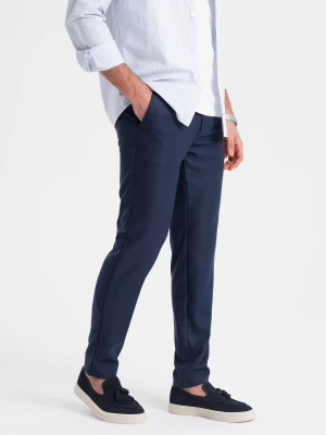 Spodnie męskie klasyczne chino SLIM FIT - granatowe V1 OM-PACP-0182
 -                                    S