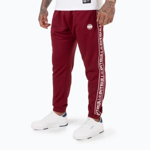 Spodnie męskie Pitbull Trackpants Tape Logo Terry Group burgundy