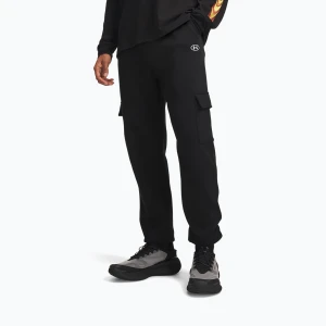 Spodnie męskie Under Armour Rival Fleece Cargo ultimate black / white