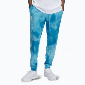 Spodnie męskie Under Armour Rival Terry Printed Jogger ether blue/onyx white