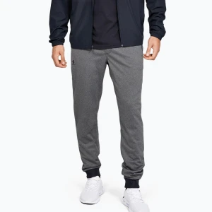 Spodnie męskie Under Armour Sportstyle Tricot Jogger carbon heather / black Szary