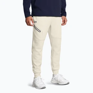 Spodnie męskie Under Armour Unstoppable Fleece summit white/black Beżowy