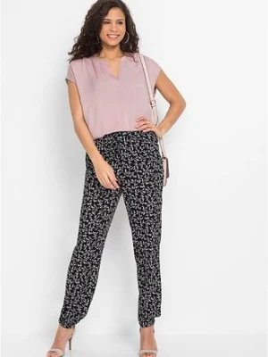 Spodnie na gumce z czystej wiskozy bonprix