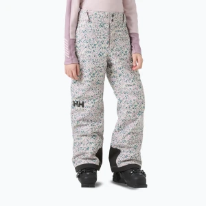Spodnie narciarskie dziecięce Helly Hansen Diamond purple clay aop Biały