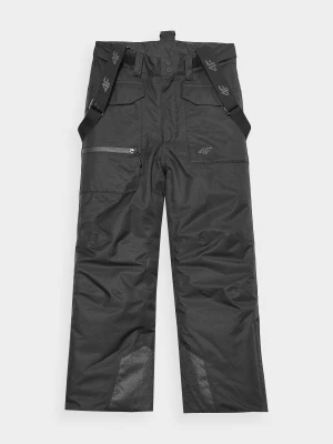 Spodnie narciarskie z szelkami membrana 10000 chłopięce - czarne 4F JUNIOR