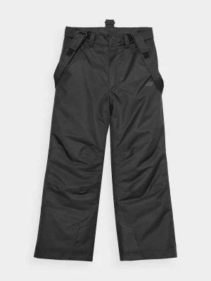 Spodnie narciarskie z szelkami membrana 8000 chłopięce - czarne 4F JUNIOR