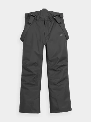 Spodnie narciarskie z szelkami membrana 8000 dziewczęce - czarne 4F JUNIOR