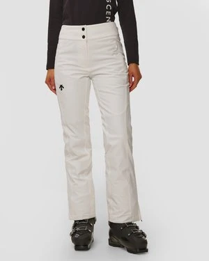 Spodnie Narciarskie Z Wysokim Stanem Damskie Descente Insulated Pants Białe