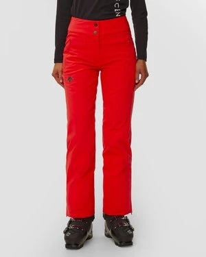 Spodnie Narciarskie Z Wysokim Stanem Damskie Descente Insulated Pants Czerwone