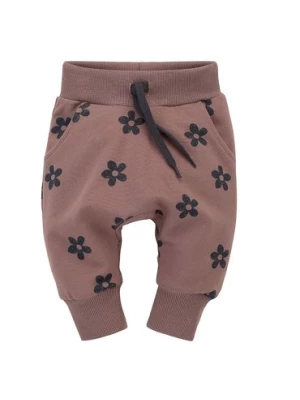 Spodnie niemowlęce dresowe pumpy różowe w kwiatki Pinokio