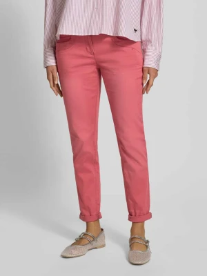 Spodnie o dł. 7 / 8 w kroju relaxed fit z mieszanka bawełny Tom Tailor Mocnoróżowy