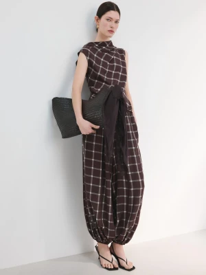 Spodnie haremki ze średnim stanem burgund - Kobieta - - MANGO