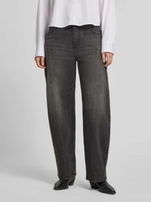 Spodnie o kroju barrel fit z mieszanki bawełny model 'Dakota Barrel Seam' MAC Czarny
