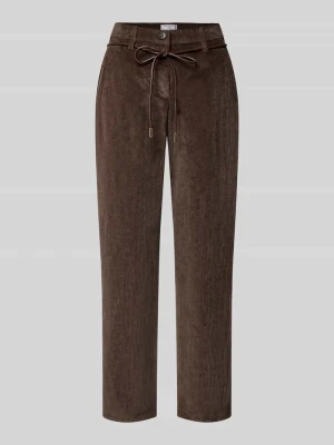 Spodnie o kroju comfort fit o szerokiej nogawce z mieszanki bawełny i modalu model 'Carrie' Raphaela By Brax Ciemnobrązowy