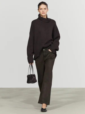 Spodnie O Kroju Dzwony - Czekoladowy - Massimo Dutti - Female