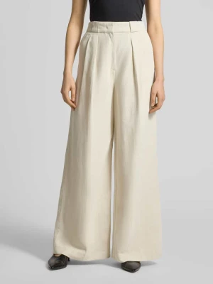 Spodnie o kroju loose fit o szerokości z mieszanki wiskozy i lnu Marc O'Polo