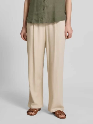 Spodnie o kroju loose fit o szerokości z mieszanki wiskozy i lnu model 'JESMILO' Vero Moda