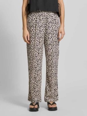 Spodnie o kroju loose fit o szerokości z mieszanki wiskozy i lnu model 'JESMILO' Vero Moda