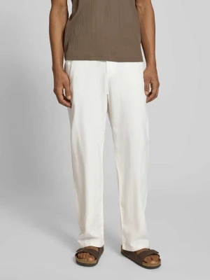 Spodnie o kroju loose fit z mieszanki bawełny i lnu model 'BRODY' Selected Homme