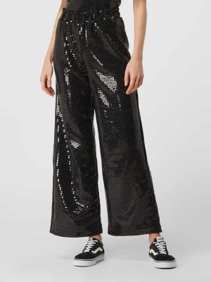 Spodnie o kroju paperbag z cekinami model ‘Sandy’ Selected Femme
