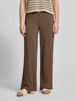 Spodnie o kroju regular fit i szerokości z mieszanki wiskozy i lnu model 'VIVA-GULIA' Selected Femme