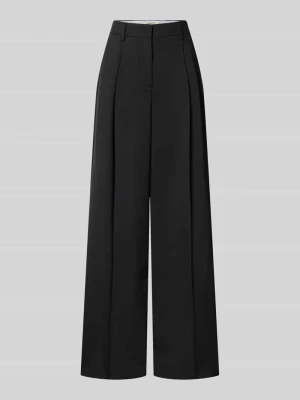 Spodnie o kroju regular fit o szerokości z czystej żywej wełny model 'OVVIO' Weekend Max Mara Czarny