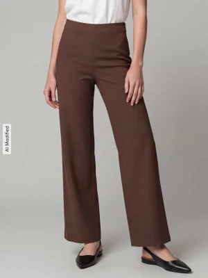 spodnie o kroju regular fit o szerokości z mieszanki wiskozy model 'KIMBERLEY' SEDUCTIVE Czekoladowy