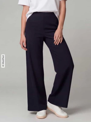 spodnie o kroju regular fit o szerokości z mieszanki wiskozy model 'KIMBERLEY' SEDUCTIVE Granatowy