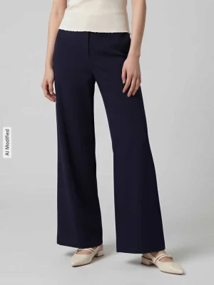spodnie o kroju regular fit o szerokości z mieszanki wiskozy model 'NALEY' SEDUCTIVE Granatowy