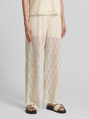 spodnie o kroju regular fit o szerokości z półprzezroczystym obszyciem model 'MAYA' Vero Moda