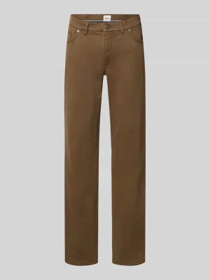 Spodnie o kroju regular fit, szerokie, z mieszanki bawełny BRAX Camel