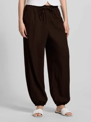 Spodnie o kroju regular fit, szerokość, z mieszanki wiskozy i lnu, model 'GOA' Only