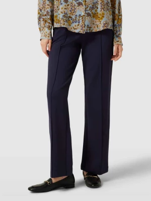 Spodnie o kroju regular fit w kant w jednolitym kolorze Christian Berg Woman