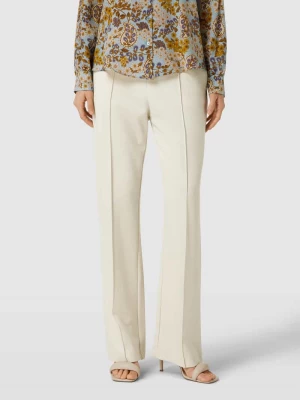 Spodnie o kroju regular fit w kant w jednolitym kolorze Christian Berg Woman