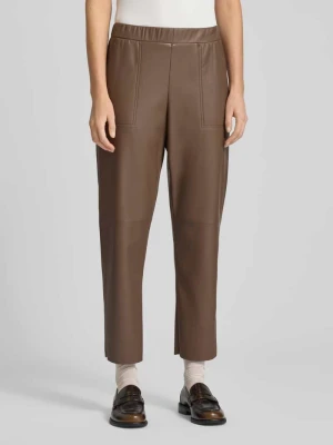 Spodnie o kroju regular fit z imitacji skóry z bocznymi, wpuszczanymi kieszeniami model ‘CREATIVO’ MAX&Co.