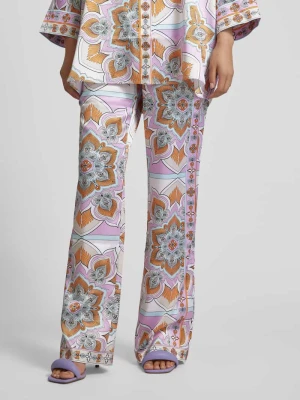 Spodnie o kroju regular fit z jedwabiu HERZENS