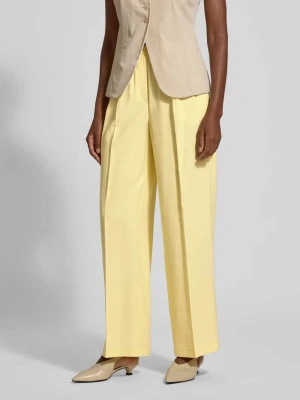 Spodnie o kroju regular fit z mieszanki wiskozy model ‘CARMEN’ Vero Moda Jasnożółty