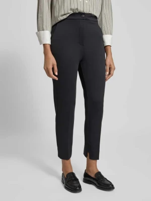 Spodnie o kroju regular fit z wąską nogawką i elastycznym pasem model ‘GERONA’ MM By Max Mara Czarny
